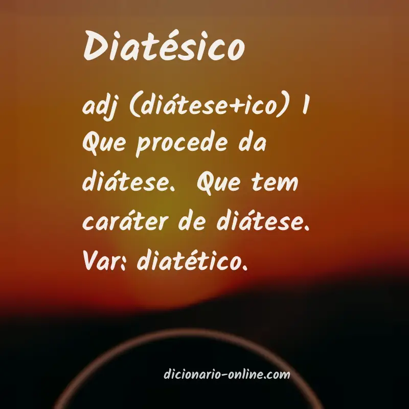 Significado de diatésico