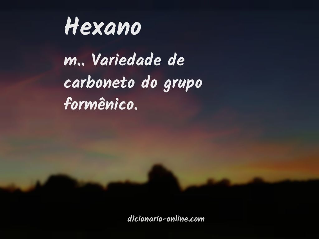 Significado de hexano