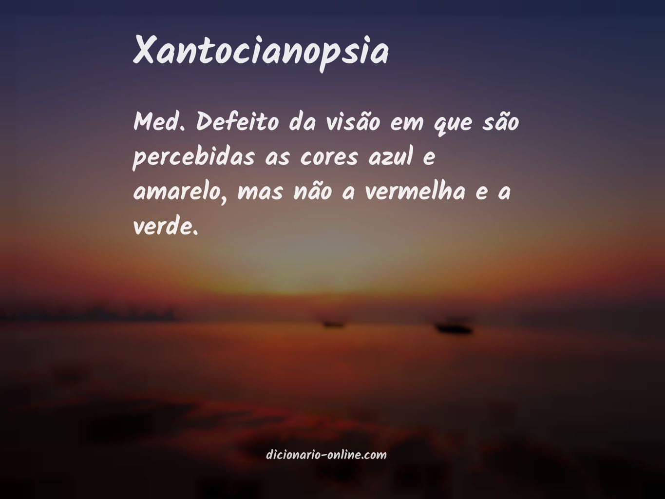 Significado de xantocianopsia