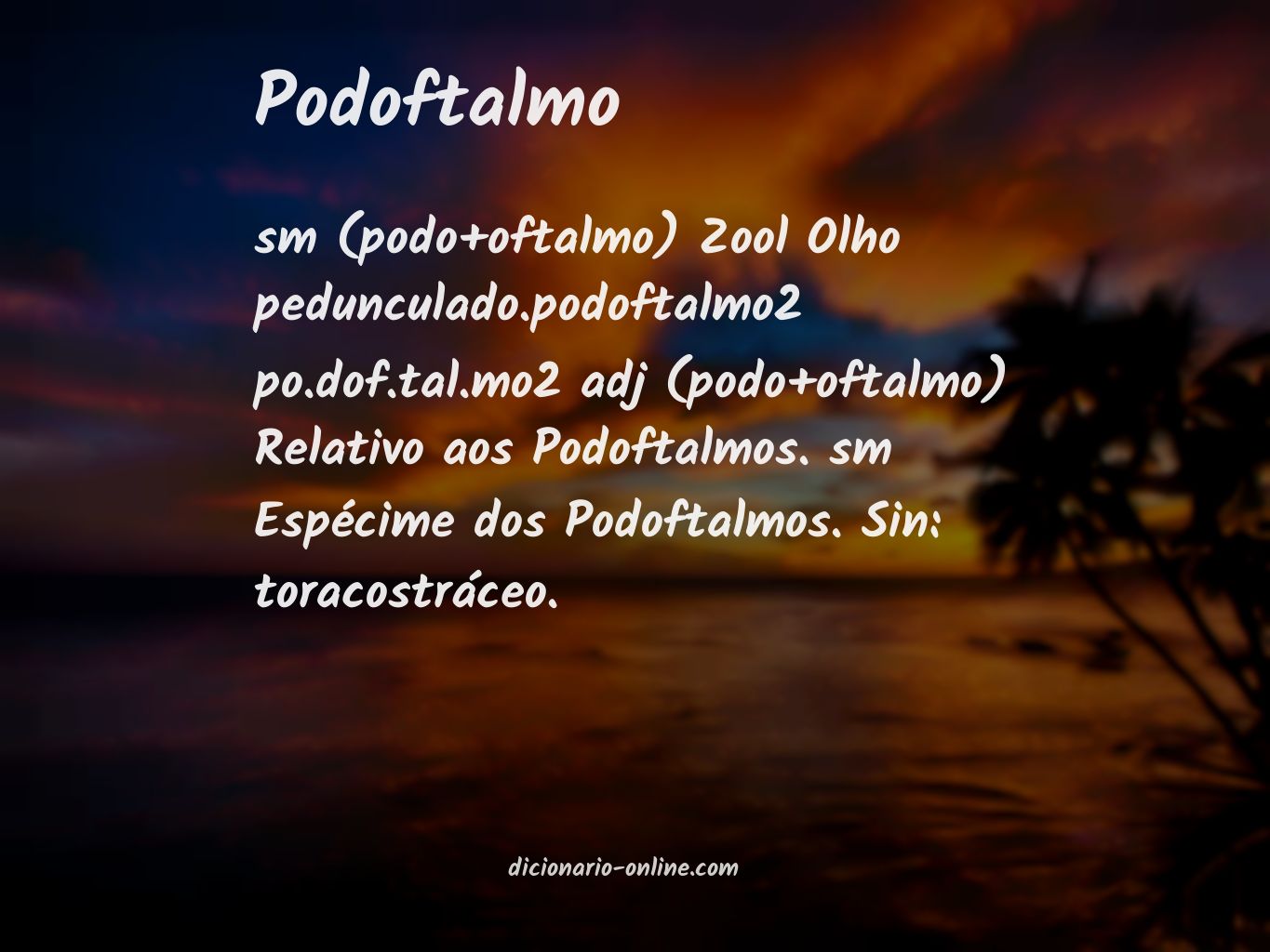 Significado de podoftalmo