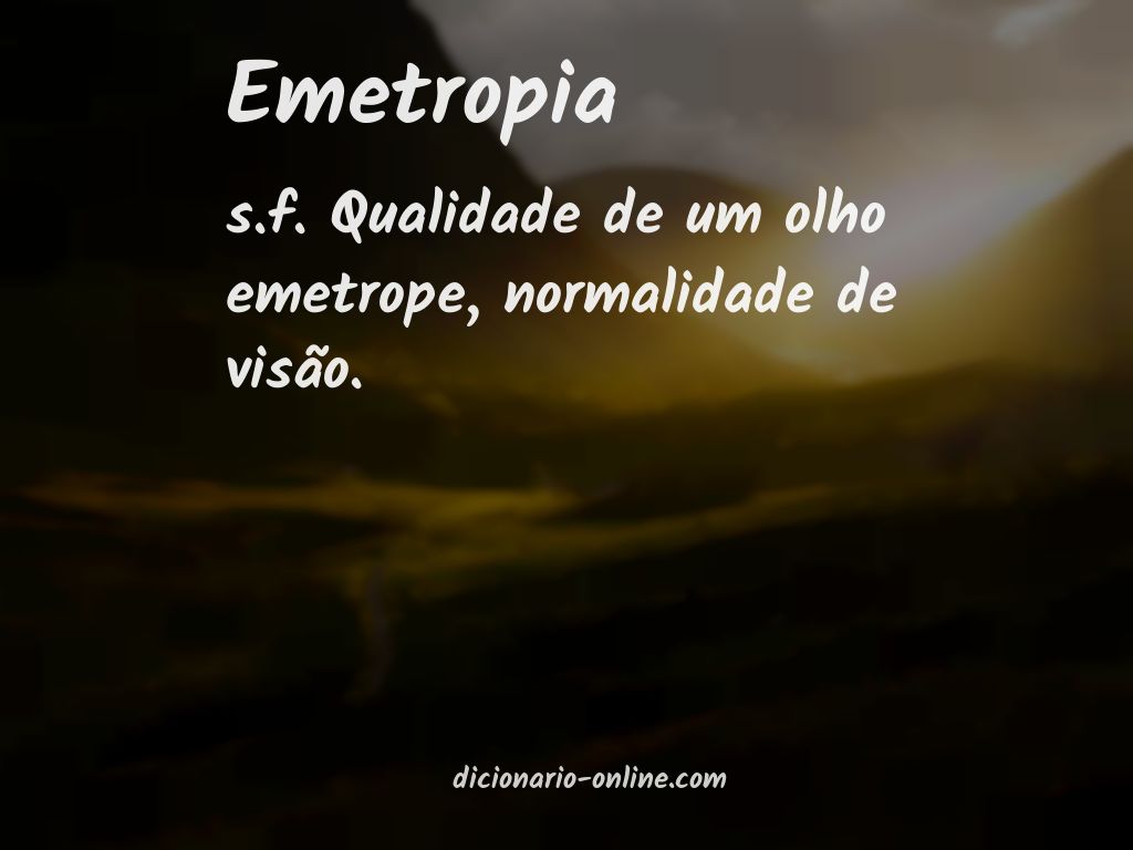 Significado de emetropia