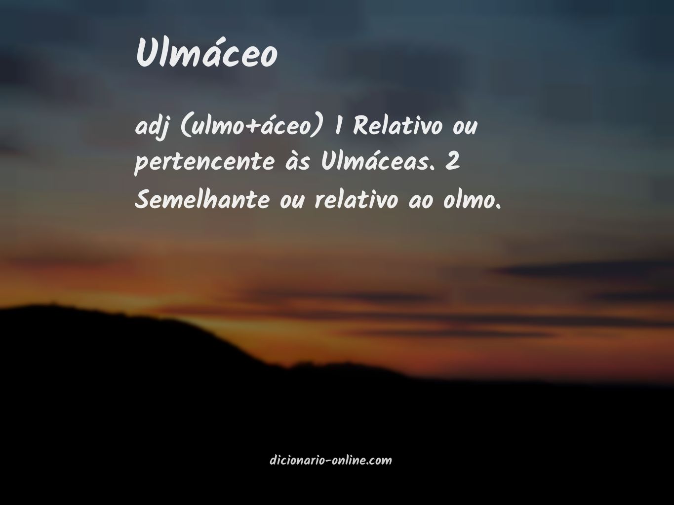 Significado de ulmáceo