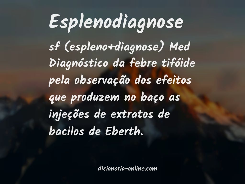 Significado de esplenodiagnose