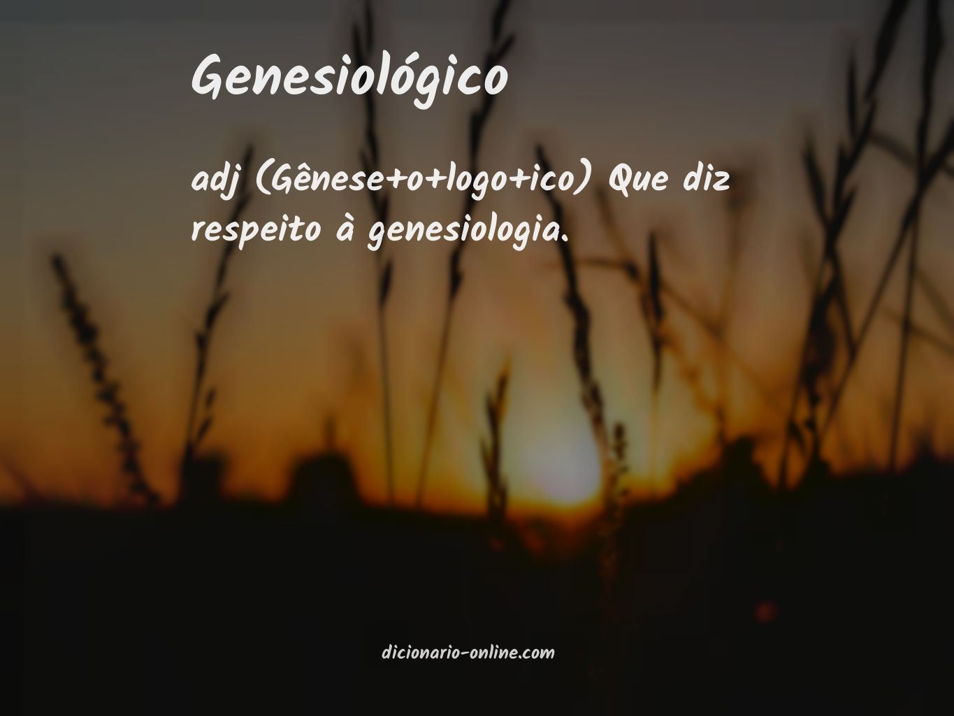 Significado de genesiológico