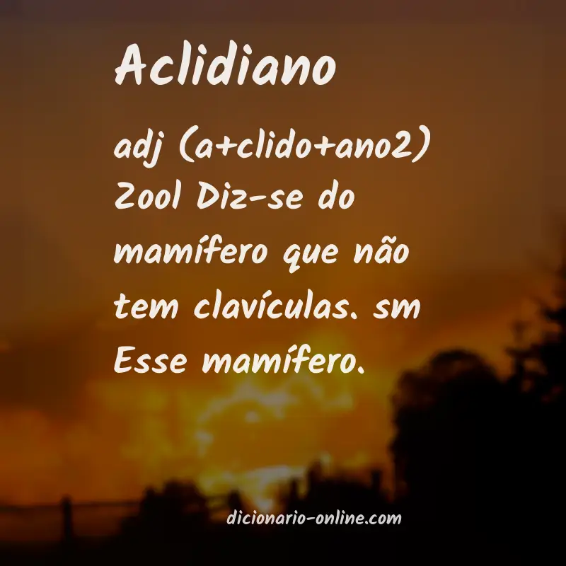 Significado de aclidiano