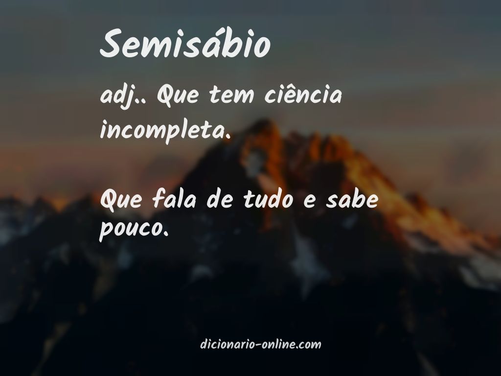 Significado de semisábio