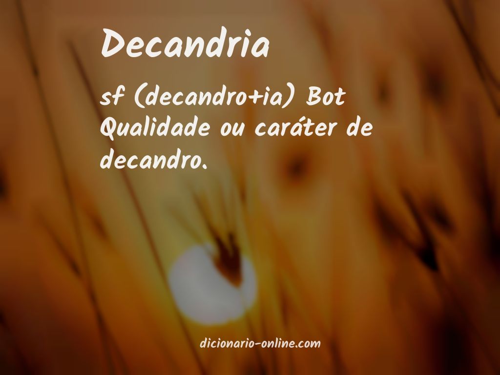 Significado de decandria