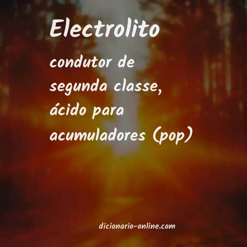 Significado de electrolito