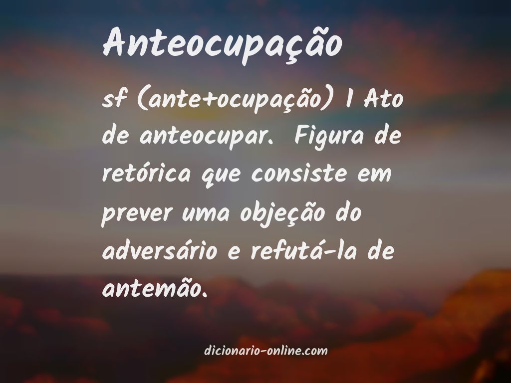 Significado de anteocupação