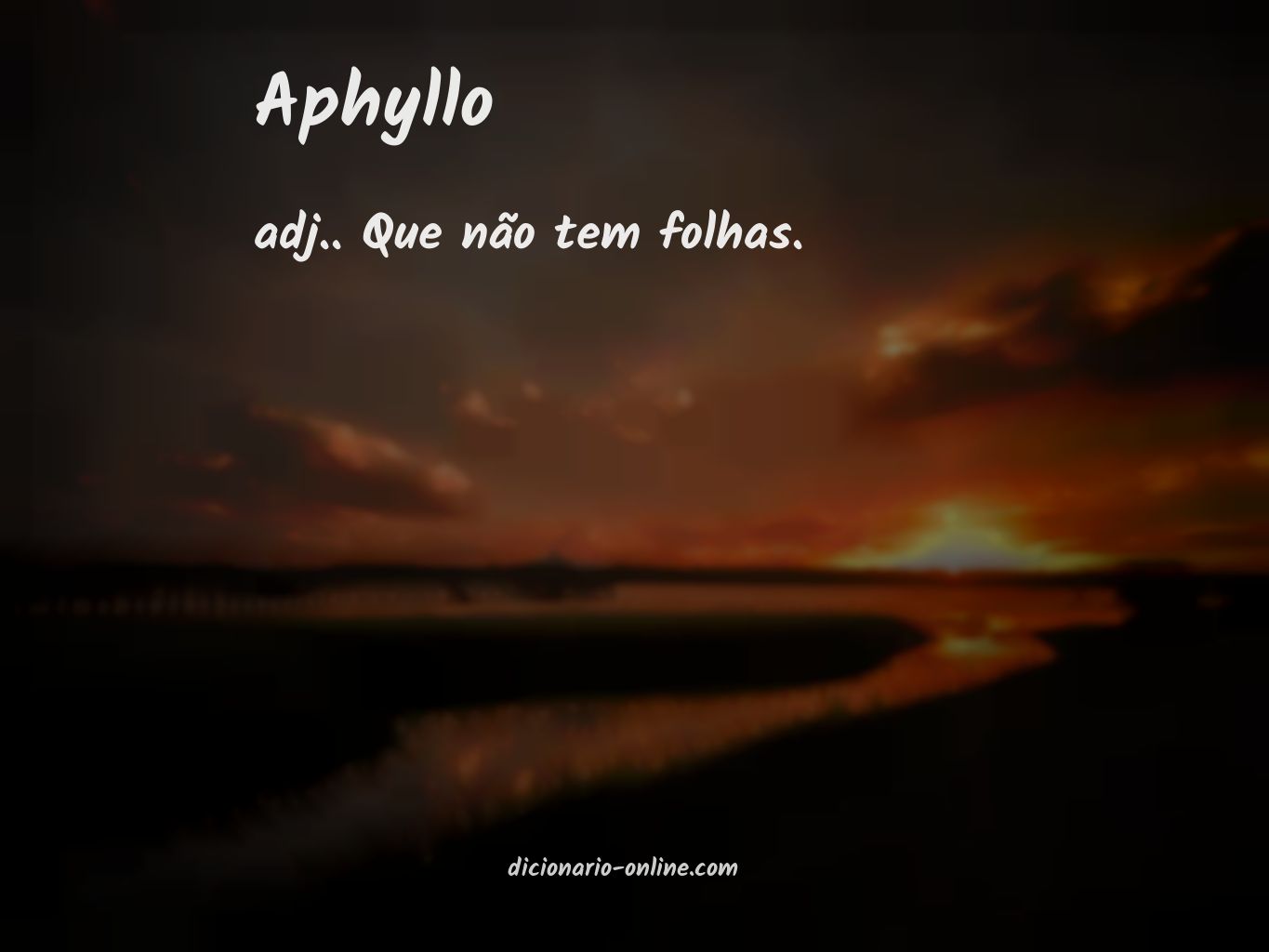 Significado de aphyllo