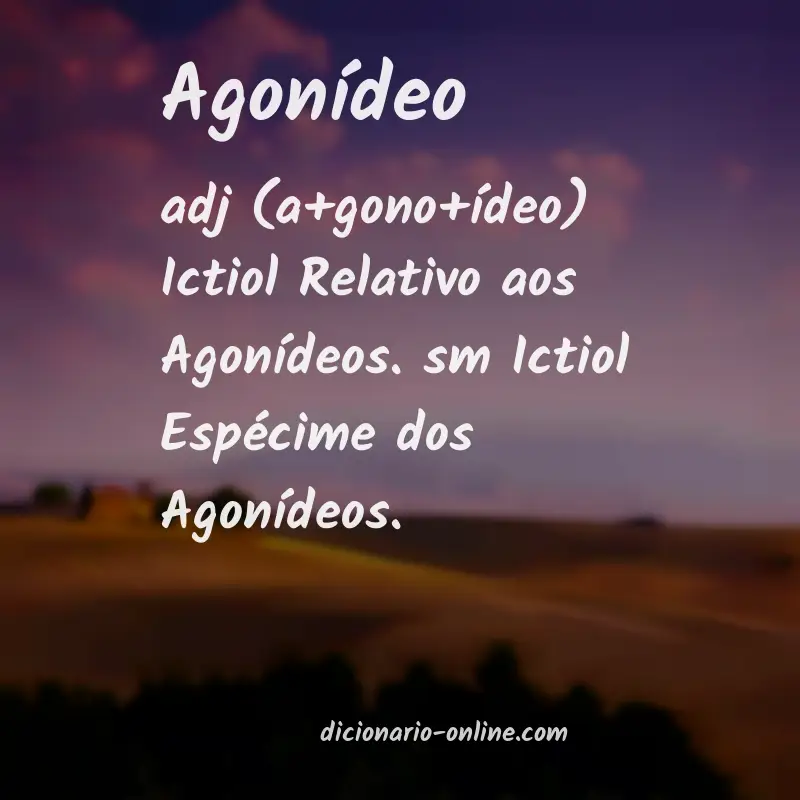 Significado de agonídeo