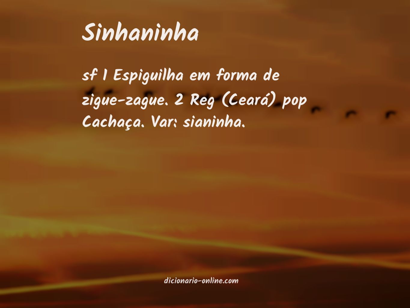 Significado de sinhaninha