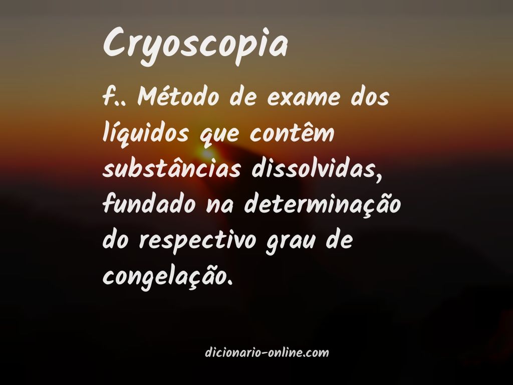 Significado de cryoscopia