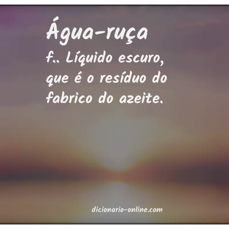 Significado de água-ruça