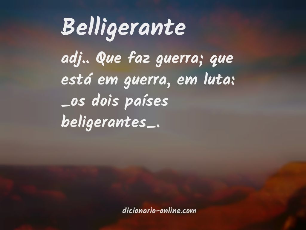 Significado de belligerante