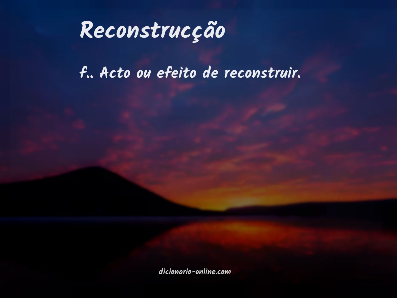 Significado de reconstrucção