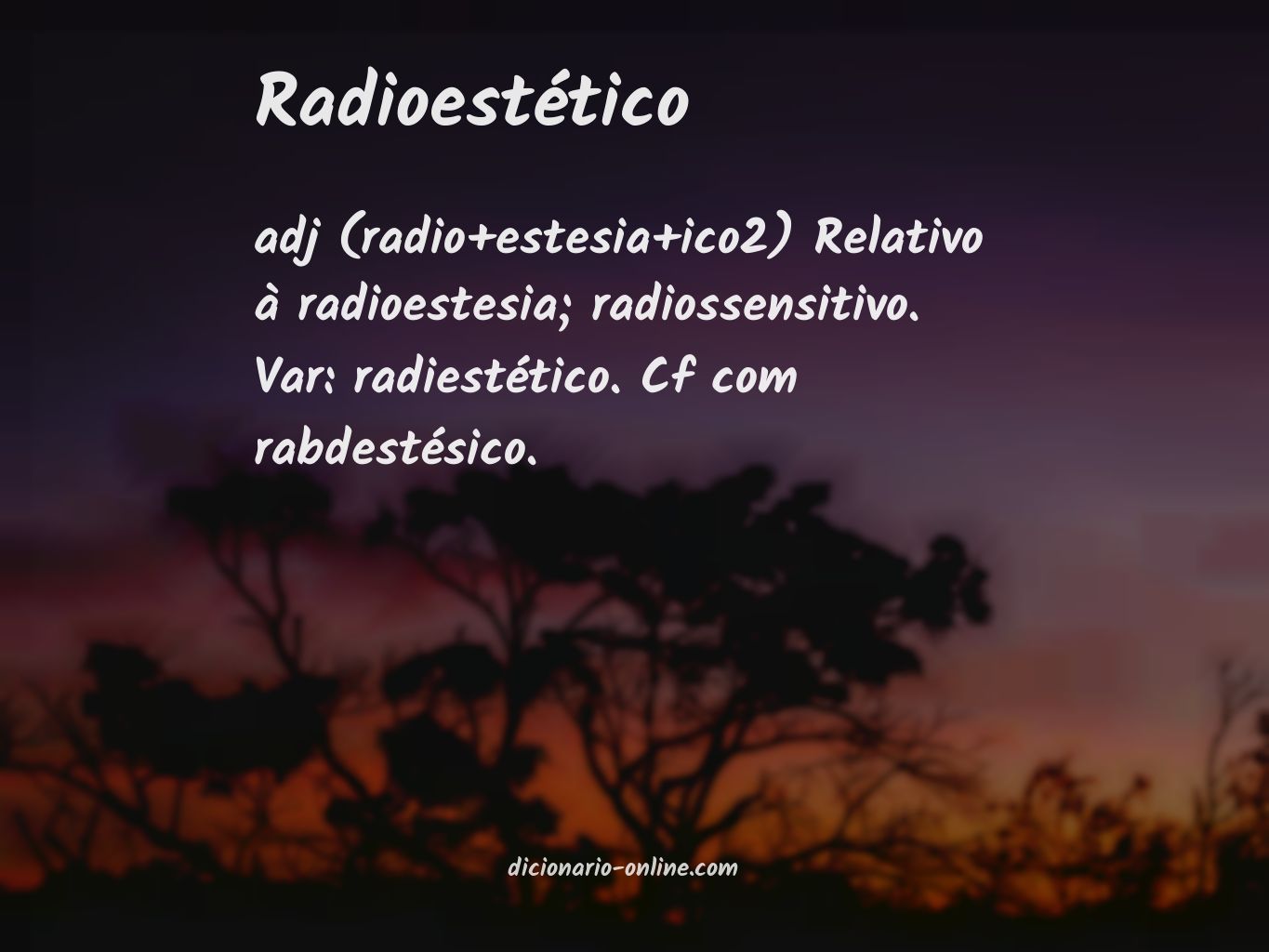Significado de radioestético