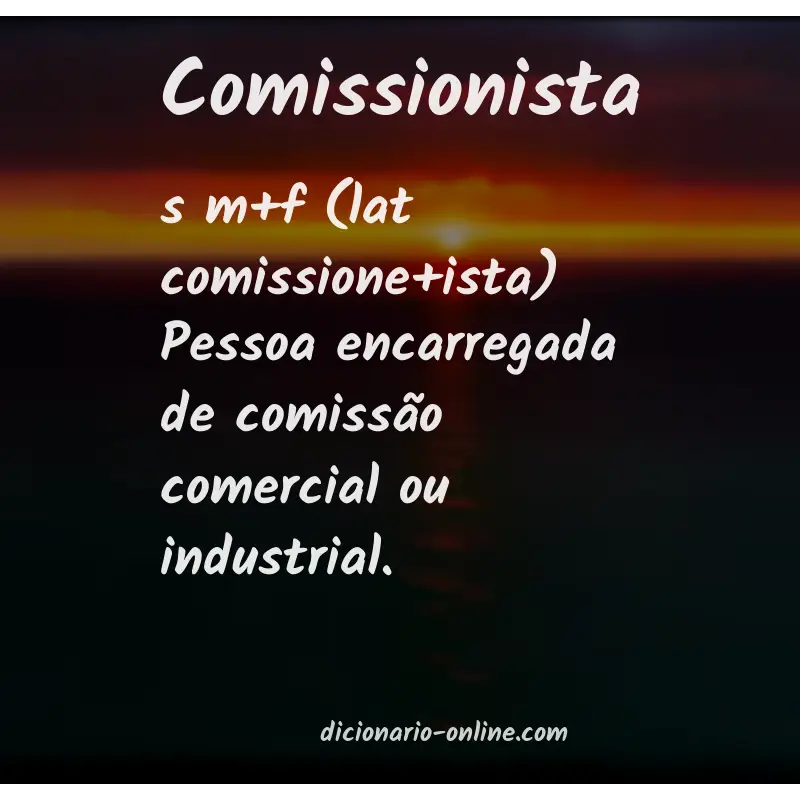 Significado de comissionista