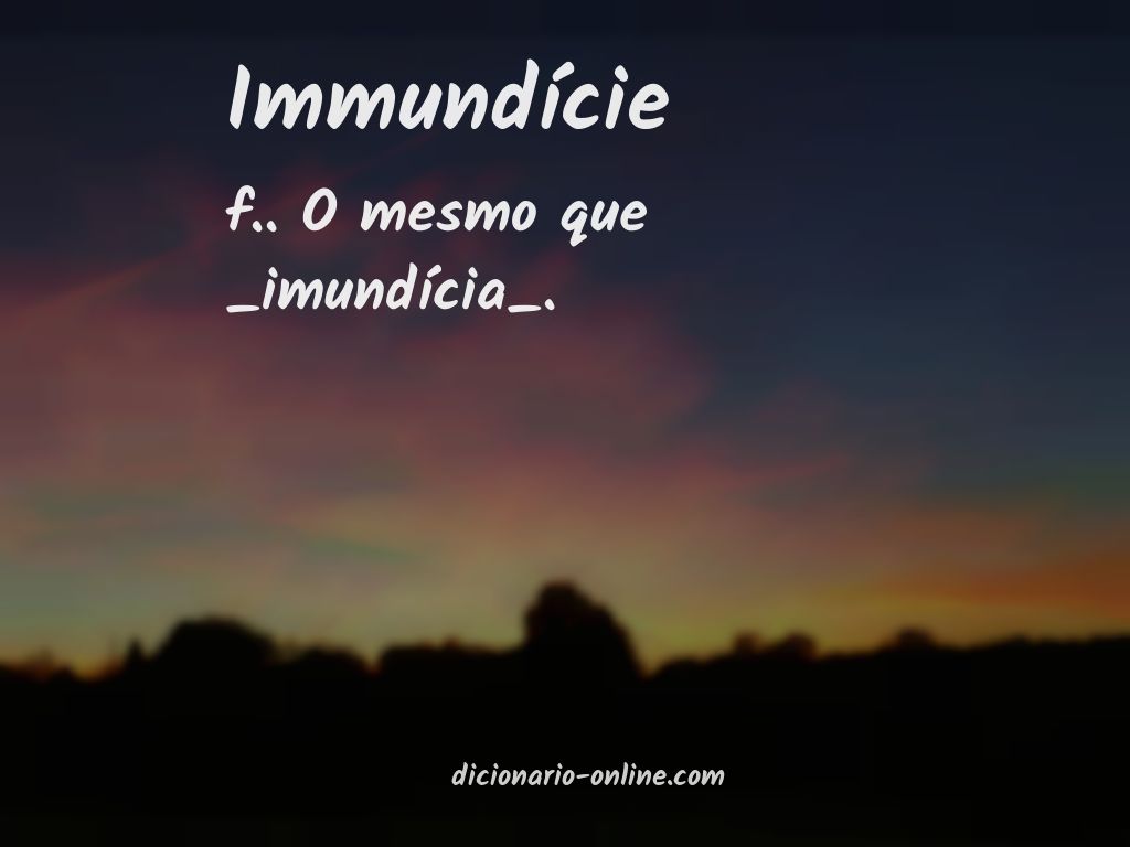 Significado de immundície