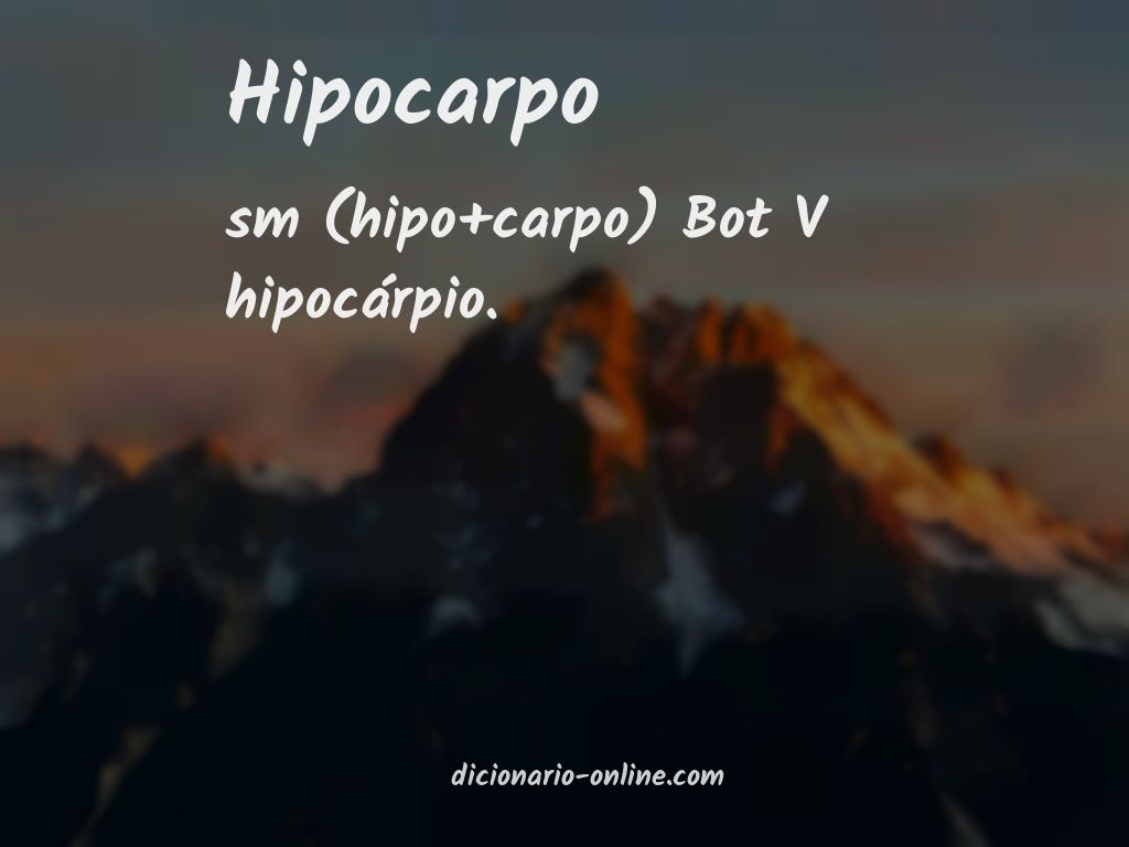 Significado de hipocarpo
