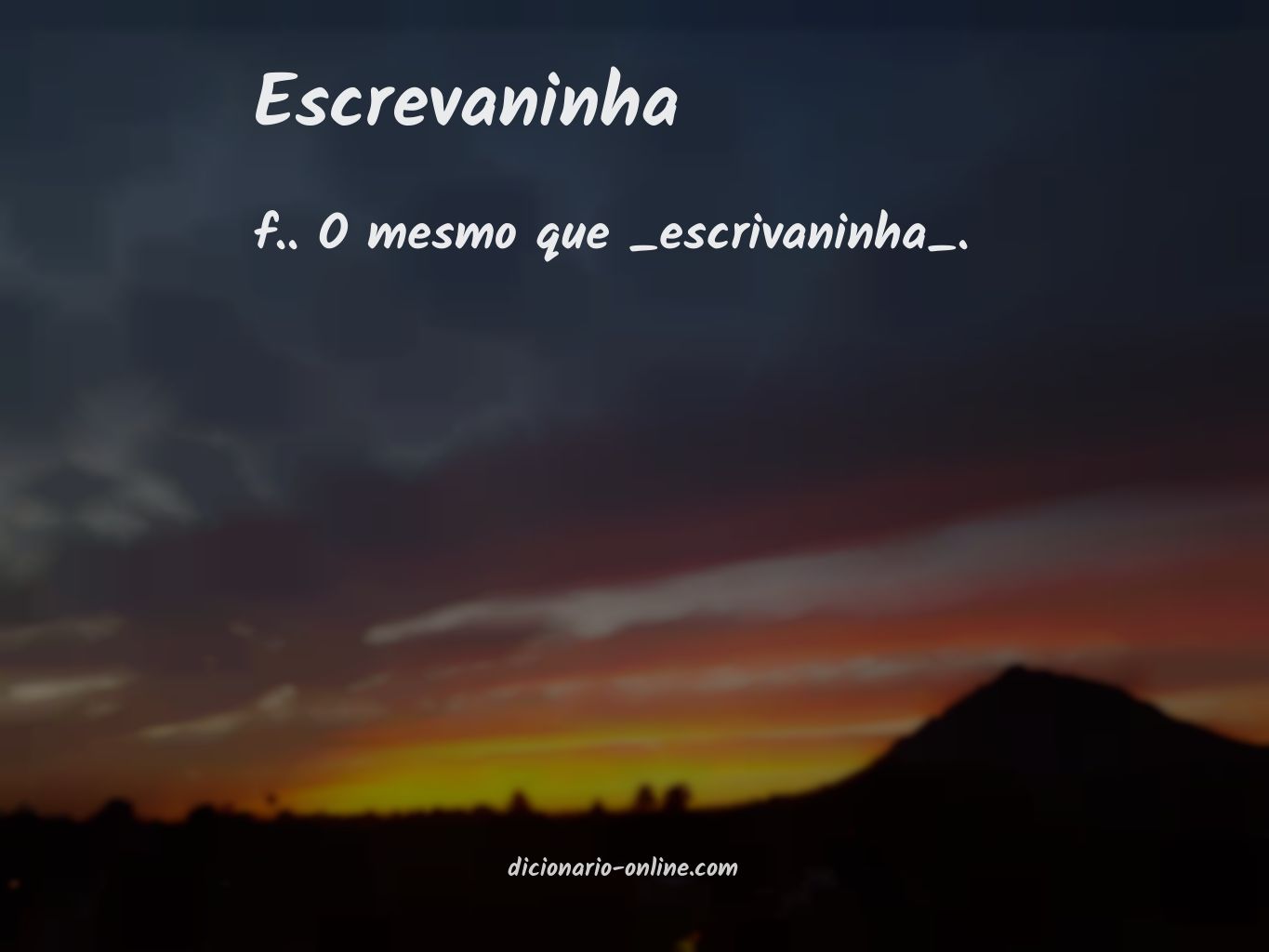 Significado de escrevaninha