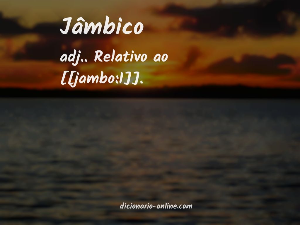 Significado de jâmbico