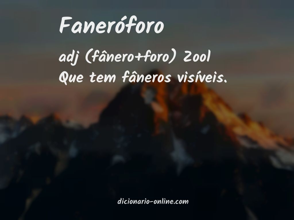 Significado de faneróforo