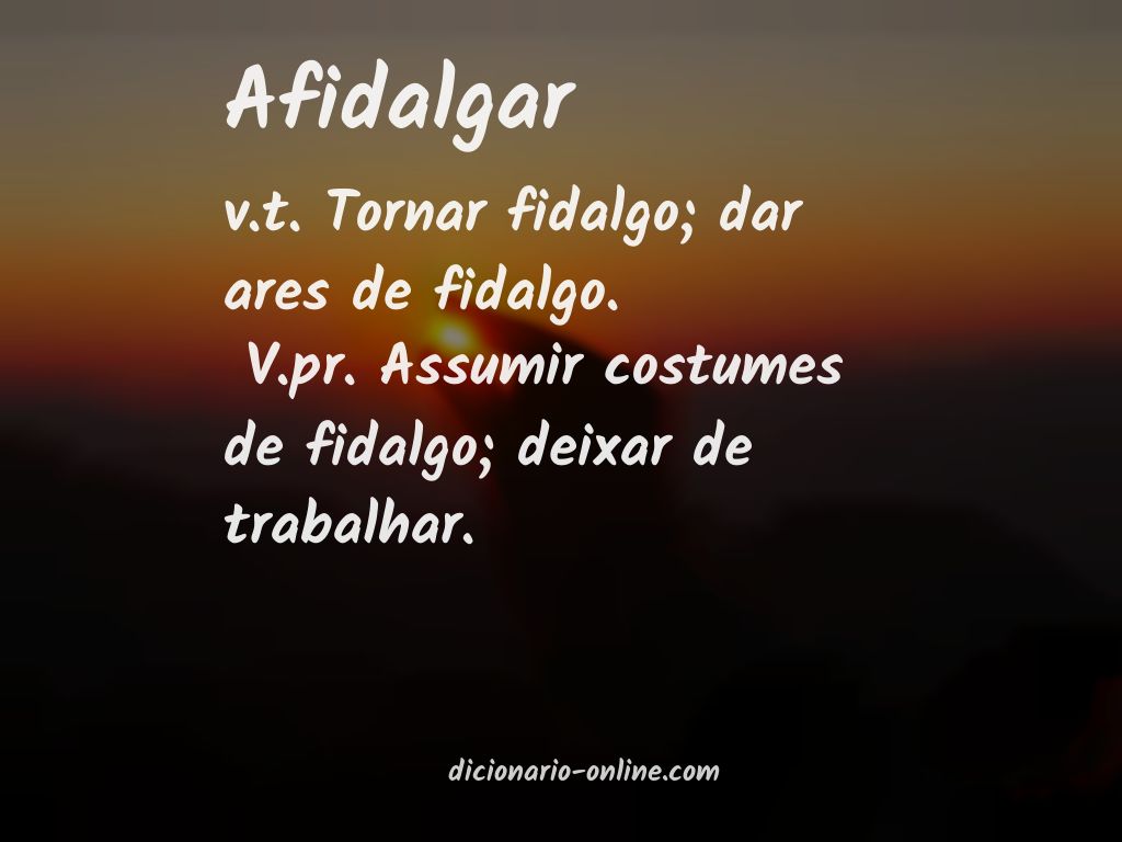 Significado de afidalgar