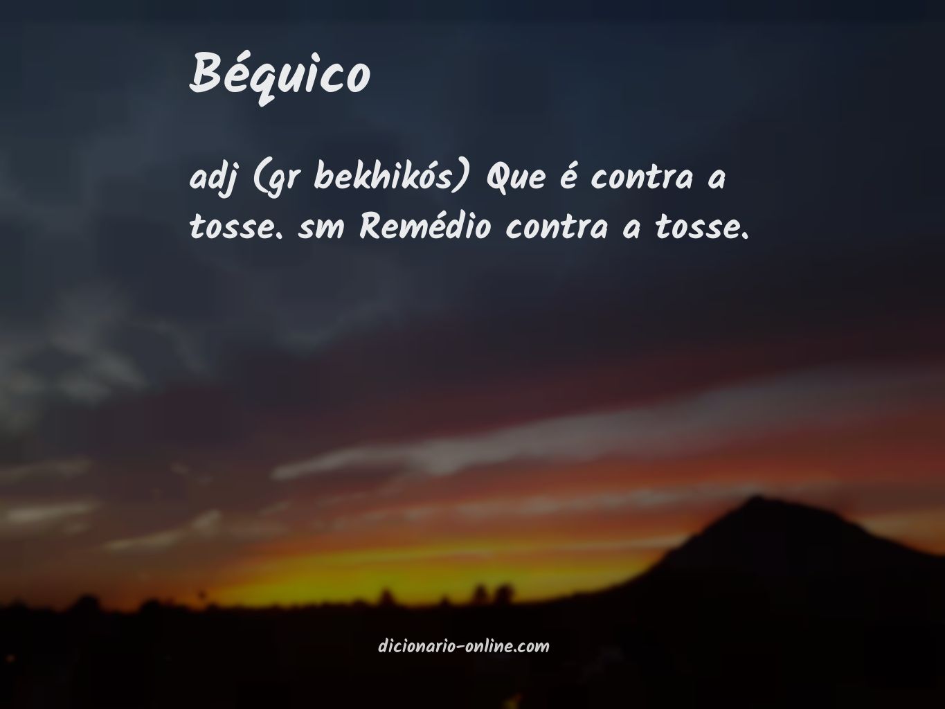 Significado de béquico