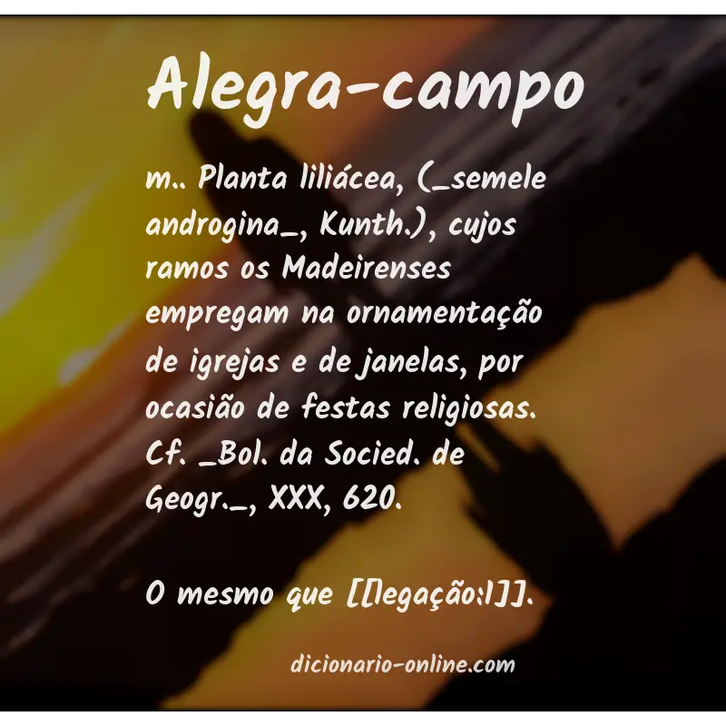 Significado de alegra-campo