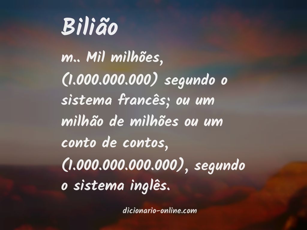 Significado de bilião