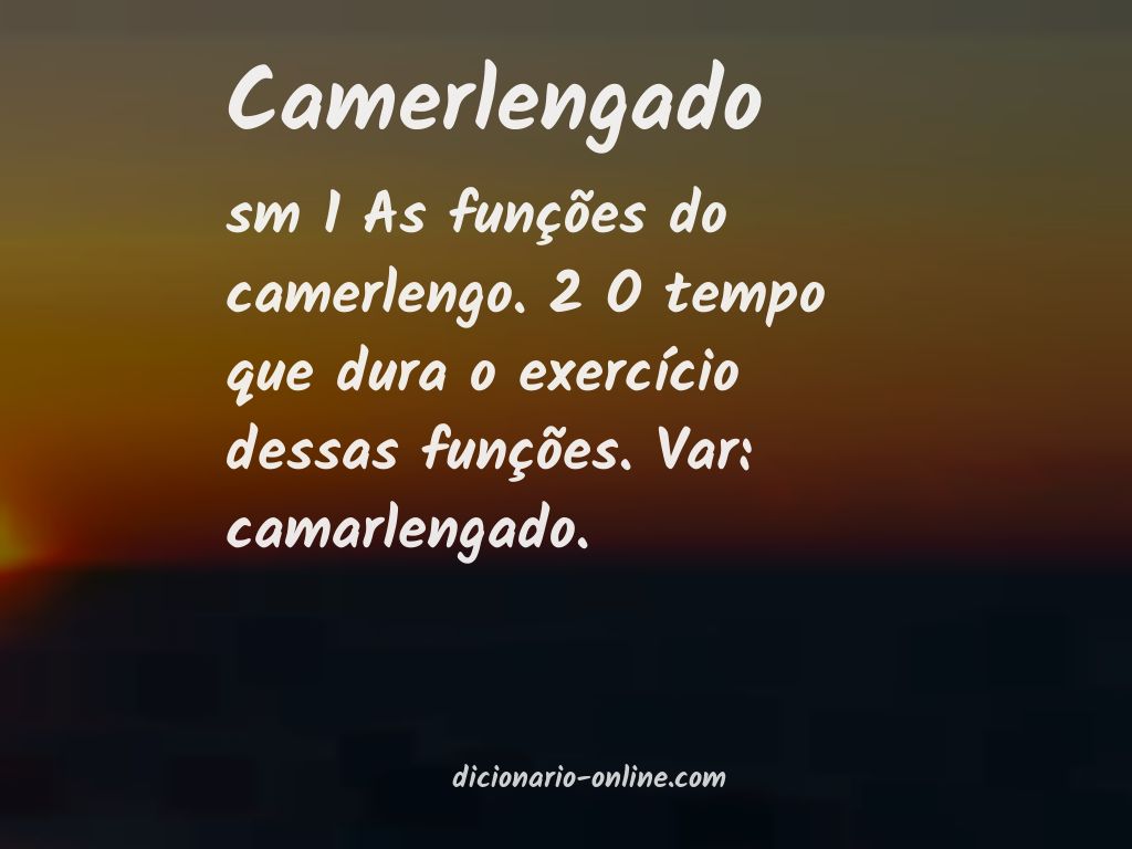 Significado de camerlengado