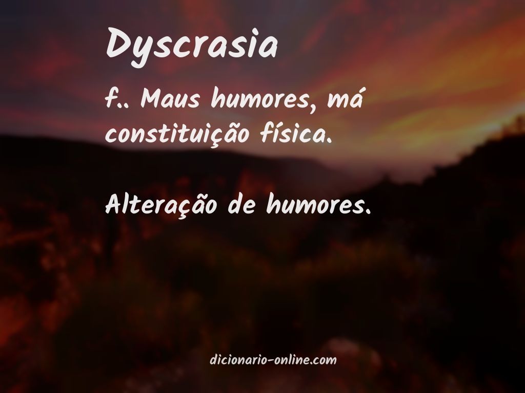 Significado de dyscrasia