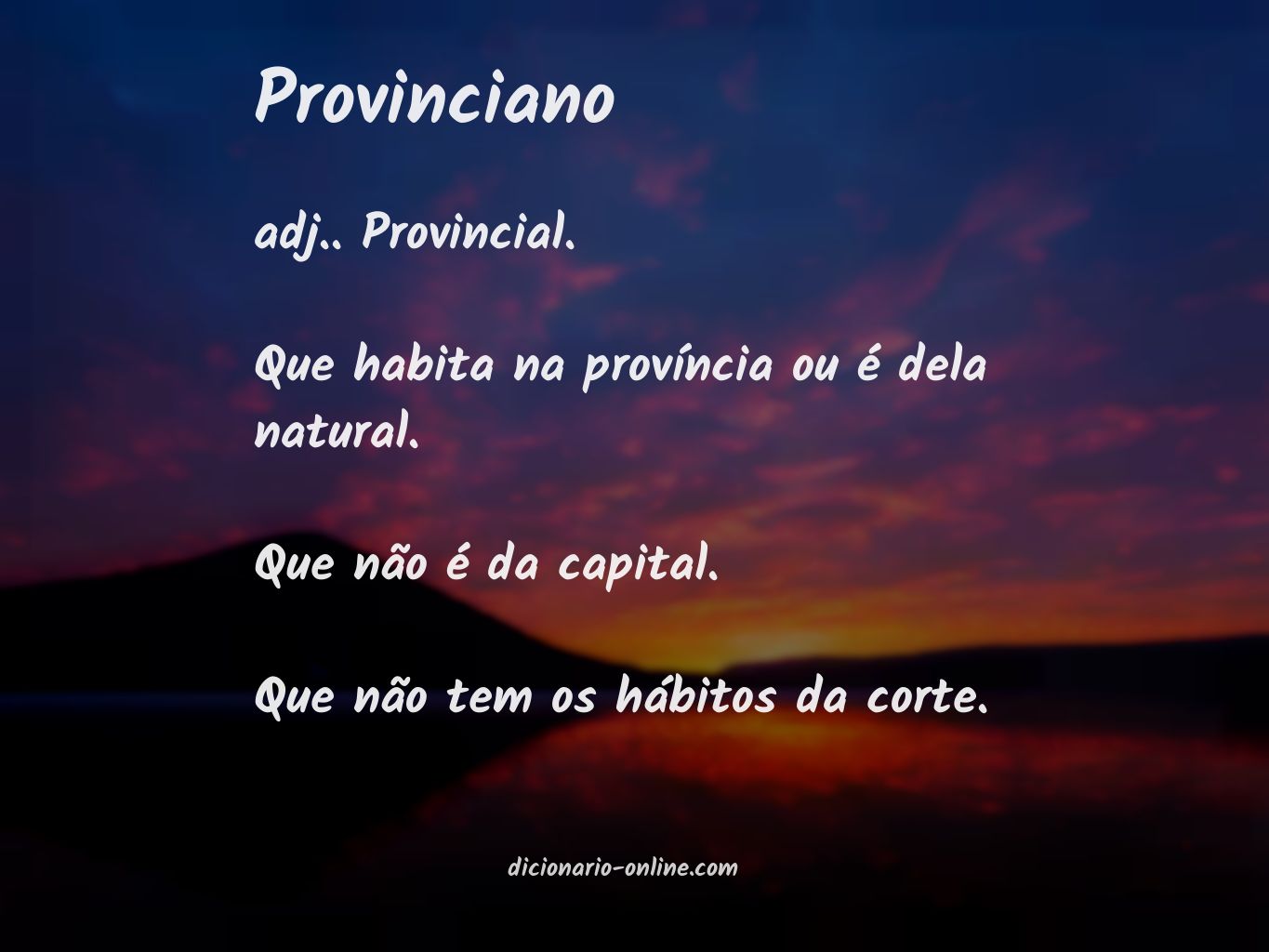 Significado de provinciano