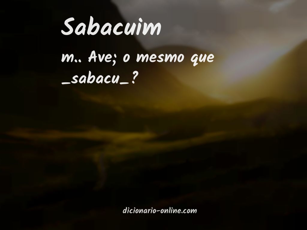 Significado de sabacuim