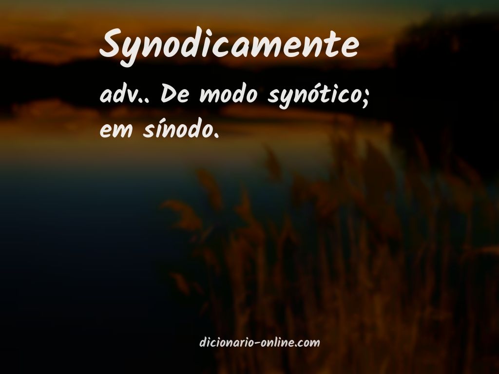 Significado de synodicamente