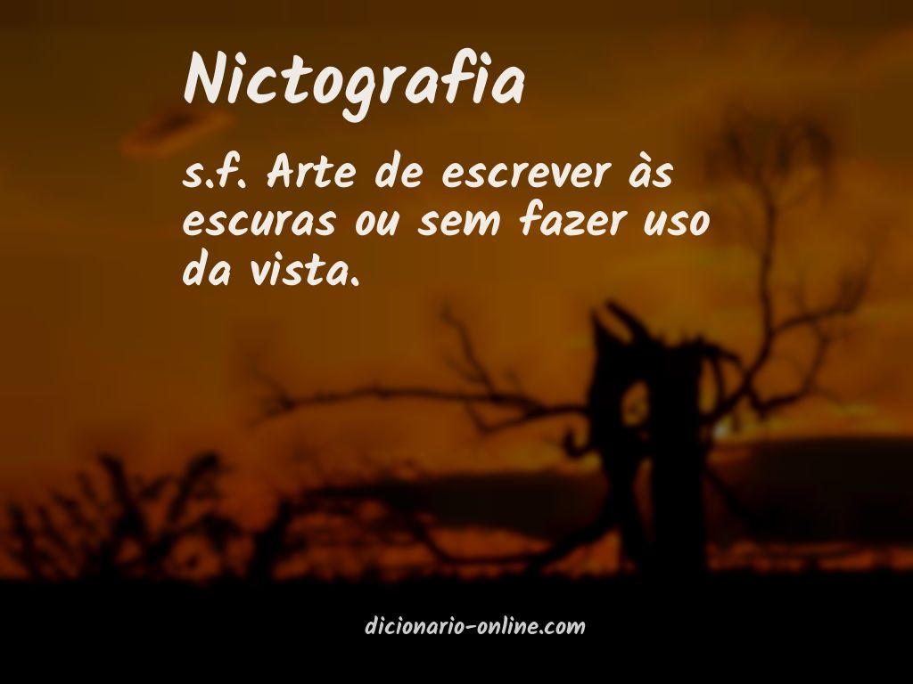 Significado de nictografia