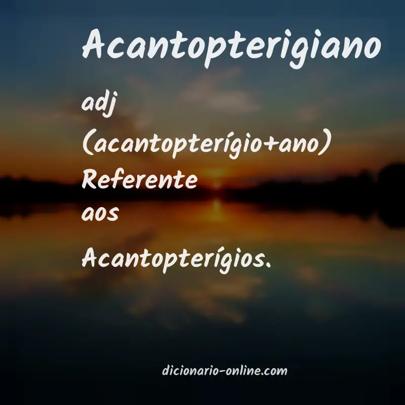 Significado de acantopterigiano