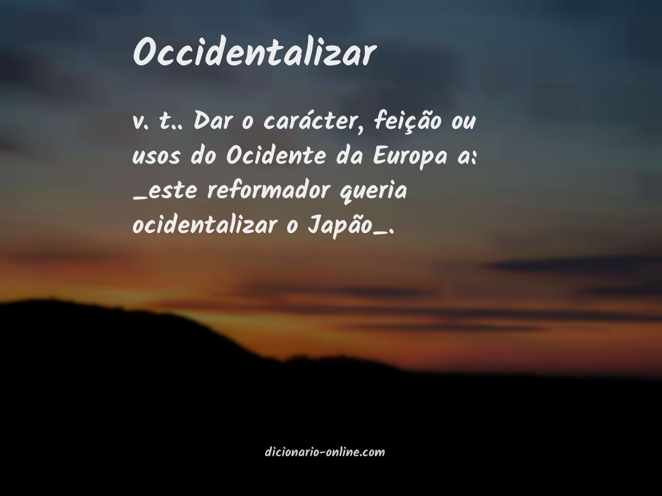 Significado de occidentalizar