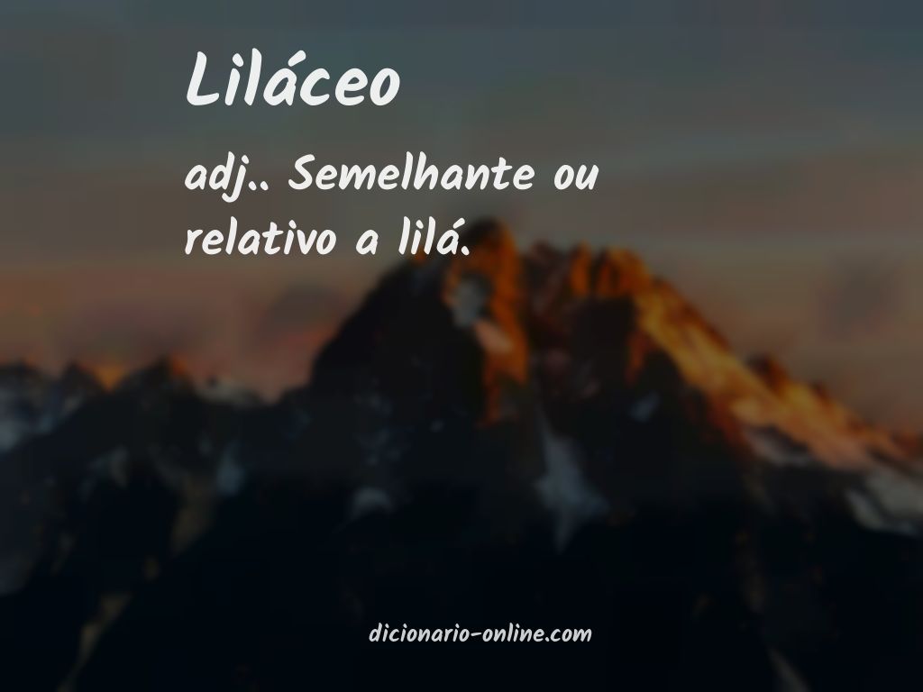 Significado de liláceo