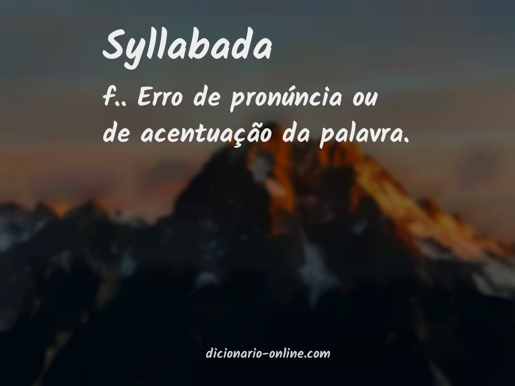 Significado de syllabada