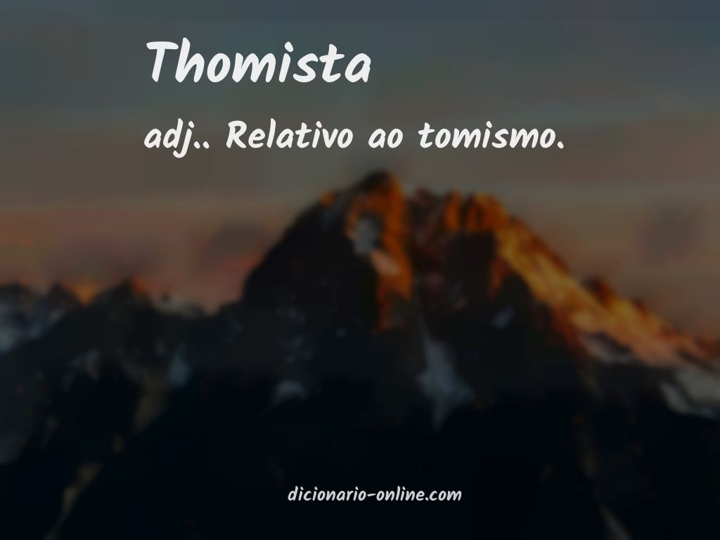 Significado de thomista