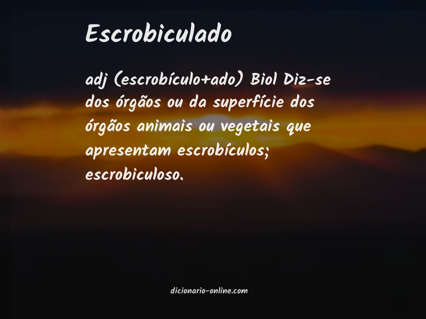 Significado de escrobiculado