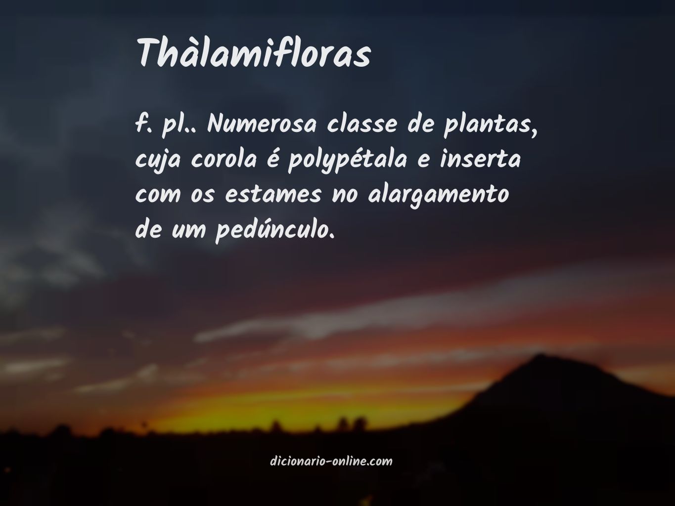 Significado de thàlamifloras