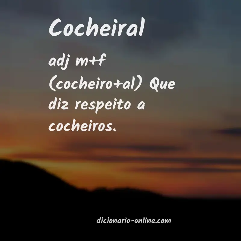 Significado de cocheiral