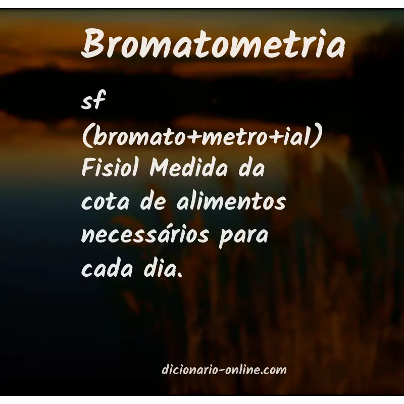 Significado de bromatometria