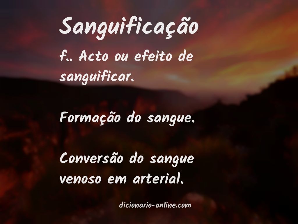 Significado de sanguificação