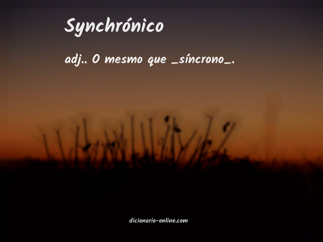 Significado de synchrónico