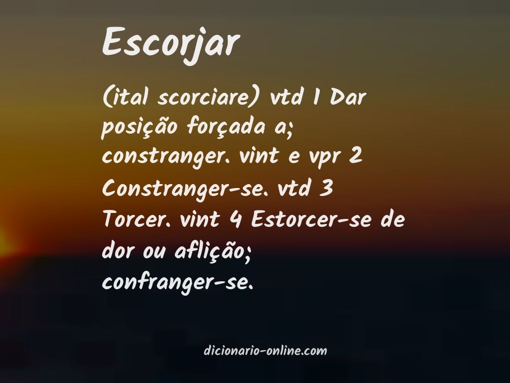 Significado de escorjar