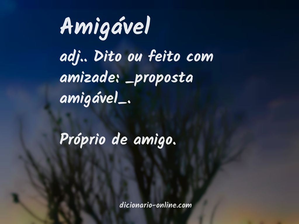 Significado de amigável